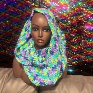 Multicolor Crochet infinity scarf